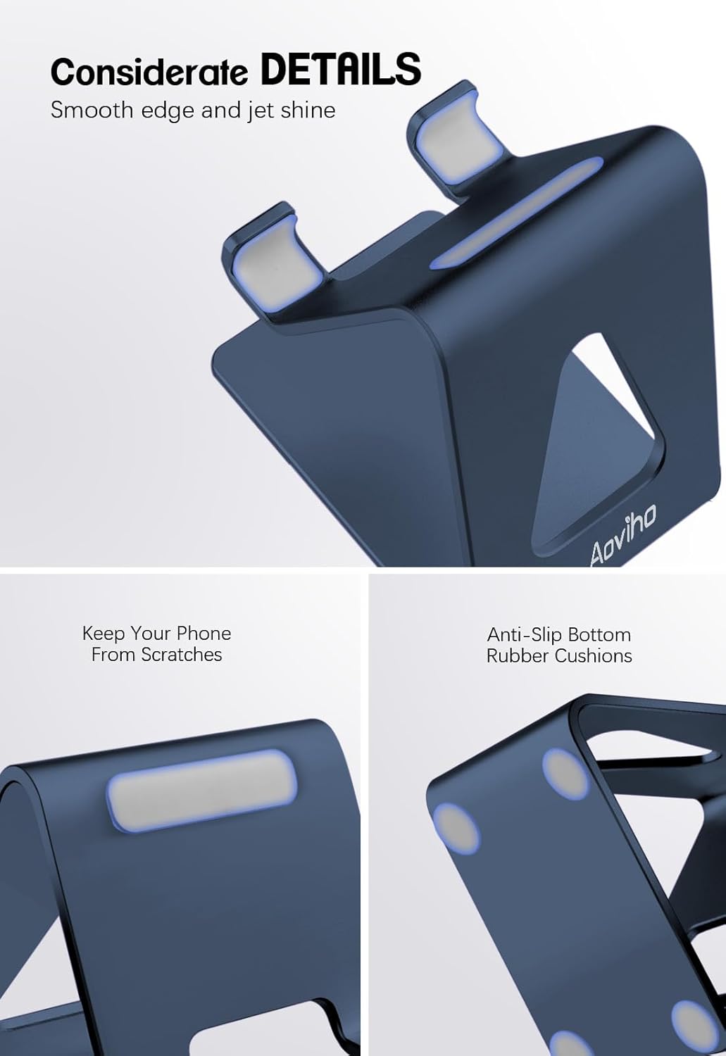 Aoviho 13 12 11 8 7 6 6s 5 5s Desk Cell Phone Stand Phone Holder - Aluminum Phone Cradle Dock for iPhone pro X Xs max