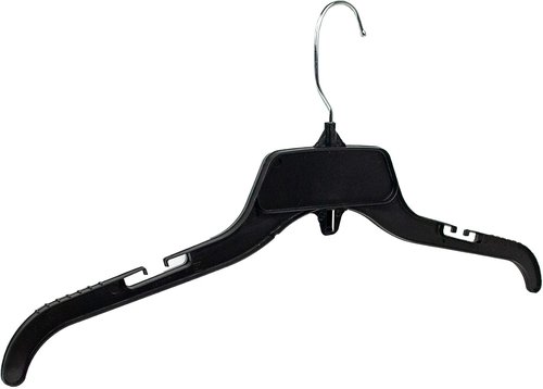 HangOn Shirt Hangers - Eco-Friendly Recycled Plastic with Notches | Black, 17 Inch, Pack of 25