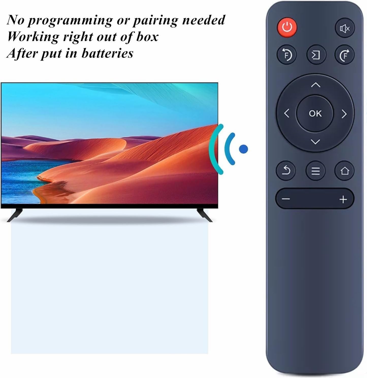 JISIZKY P61 (1Pack) Replacement Remote Control Compatible with Wimius Mini Projector.