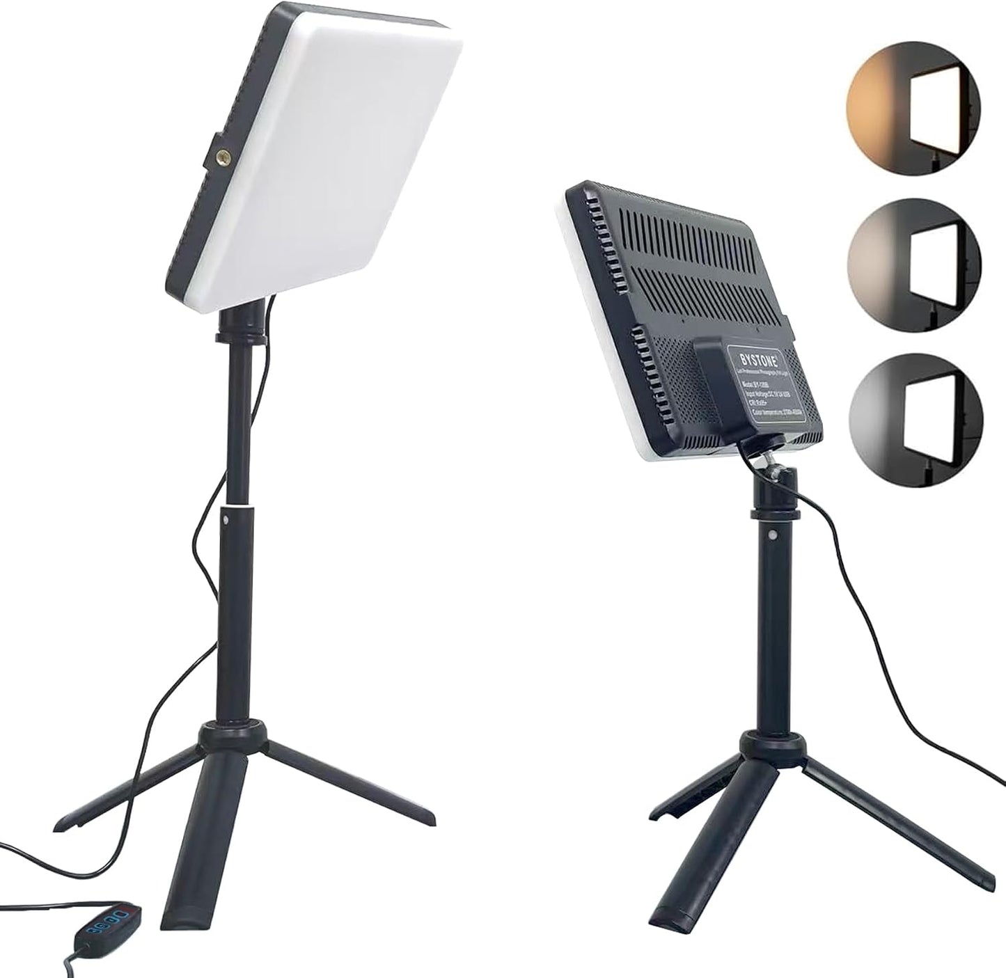 BYSTONE 2 Pack 2800-6500K Dimmable Photography,12" LED Photo Lighting kit with Stand Photoshoot Lights for Product