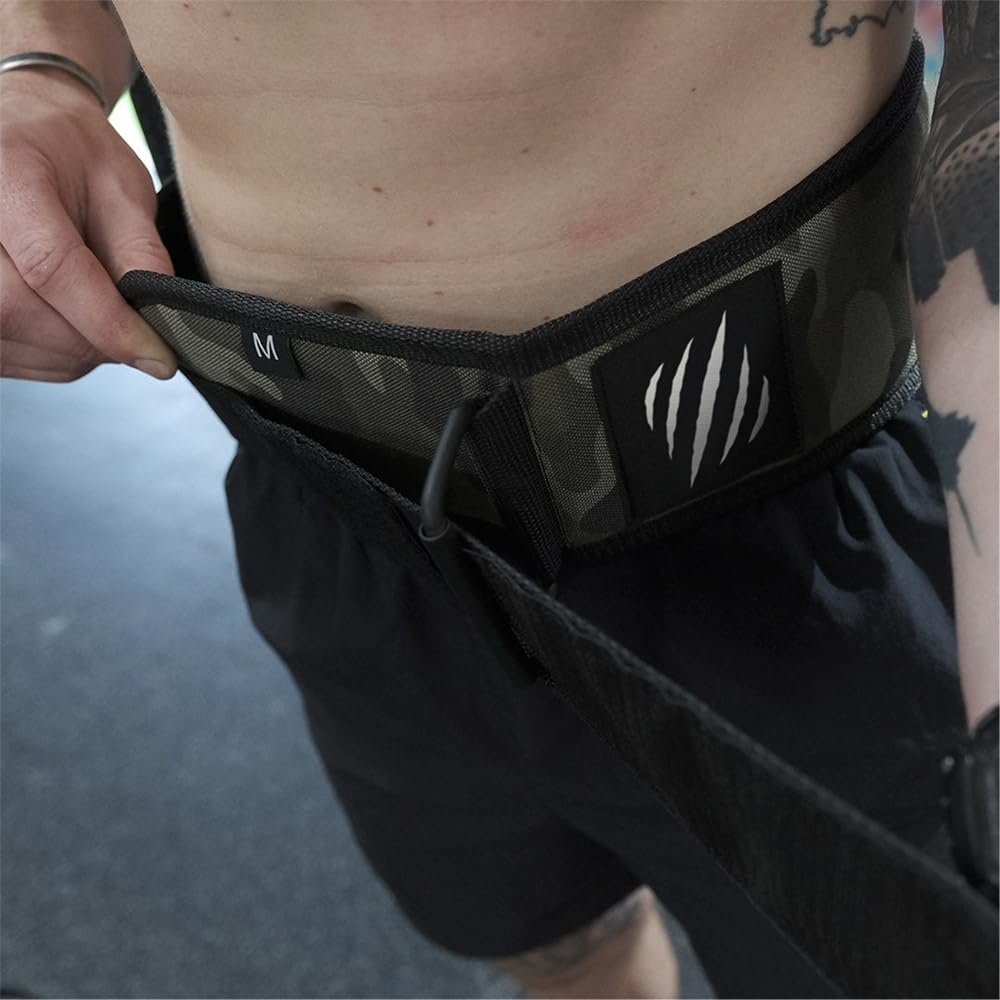 Bear KompleX Premium Leather APEX Weightlifting Belt, Abdominal & Back Support, Powerlifting, Squats and Weight Training, Low Profile, Firm Back Easily Adjustable.