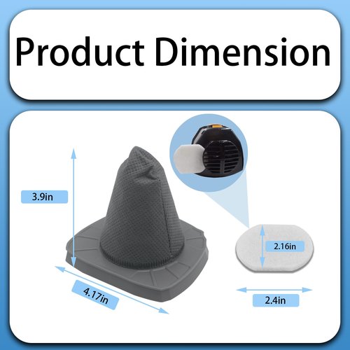 Aolleteau Filters Compatible with EUREKA NES100 Handheld Vacuum and Compatible with Black & Decker BDST1601 3-in-1 Vacuum, Compare to Part# ST0106 & ST0107, 4 Pack HEPA Filters & 4 Pack Sponge Filters