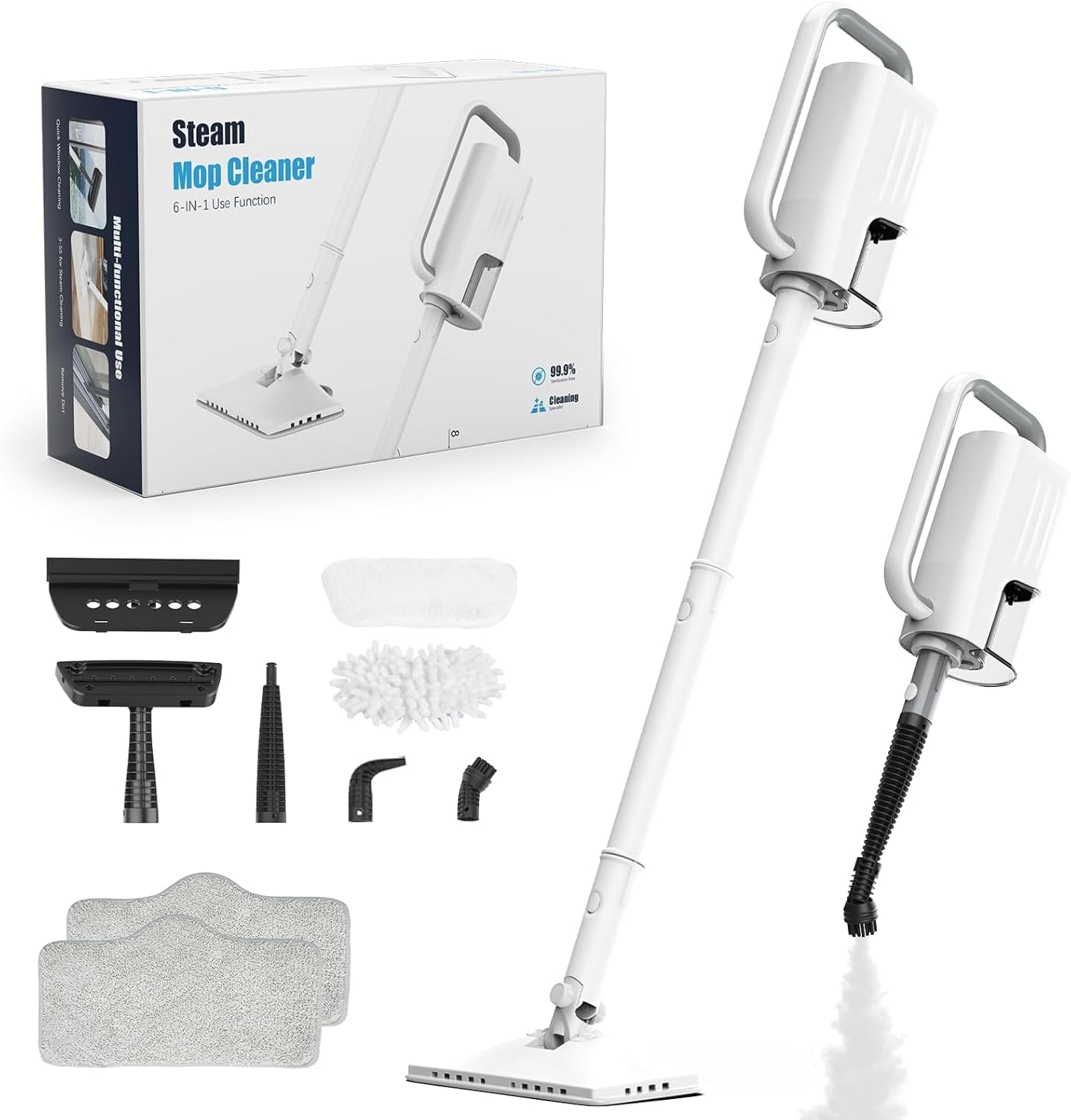 Skiennix 7-in-1 Steam Mop - 1200W Multi-Surface Cleaner with 400ML Tank & 23FT Cord | First Frost