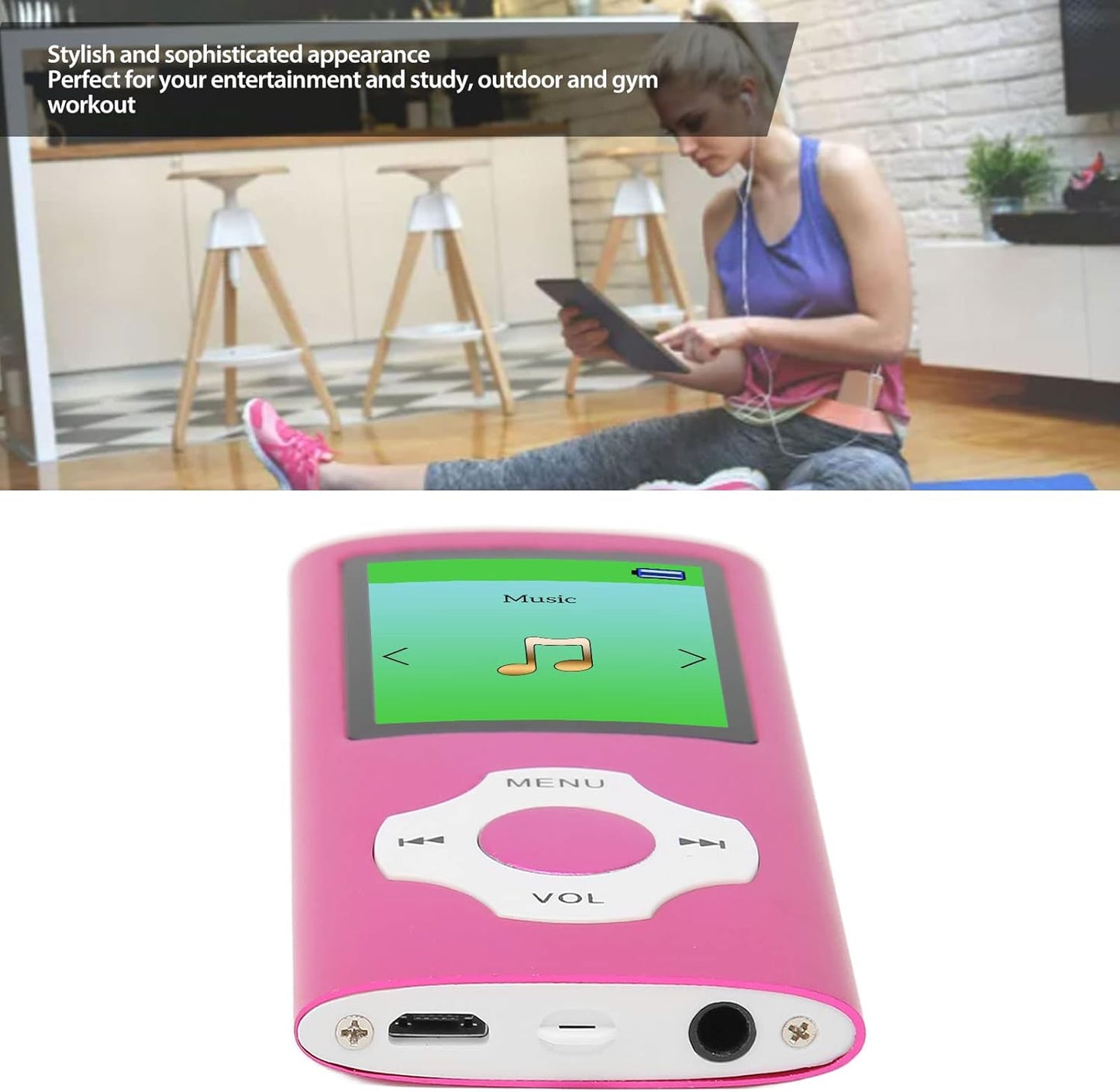 Jectse MP3 MP3 MP3 Player, Kids Player Portable Audio Music Player with FM Radio, Voice Recorder, E Book, HiFi Lossless