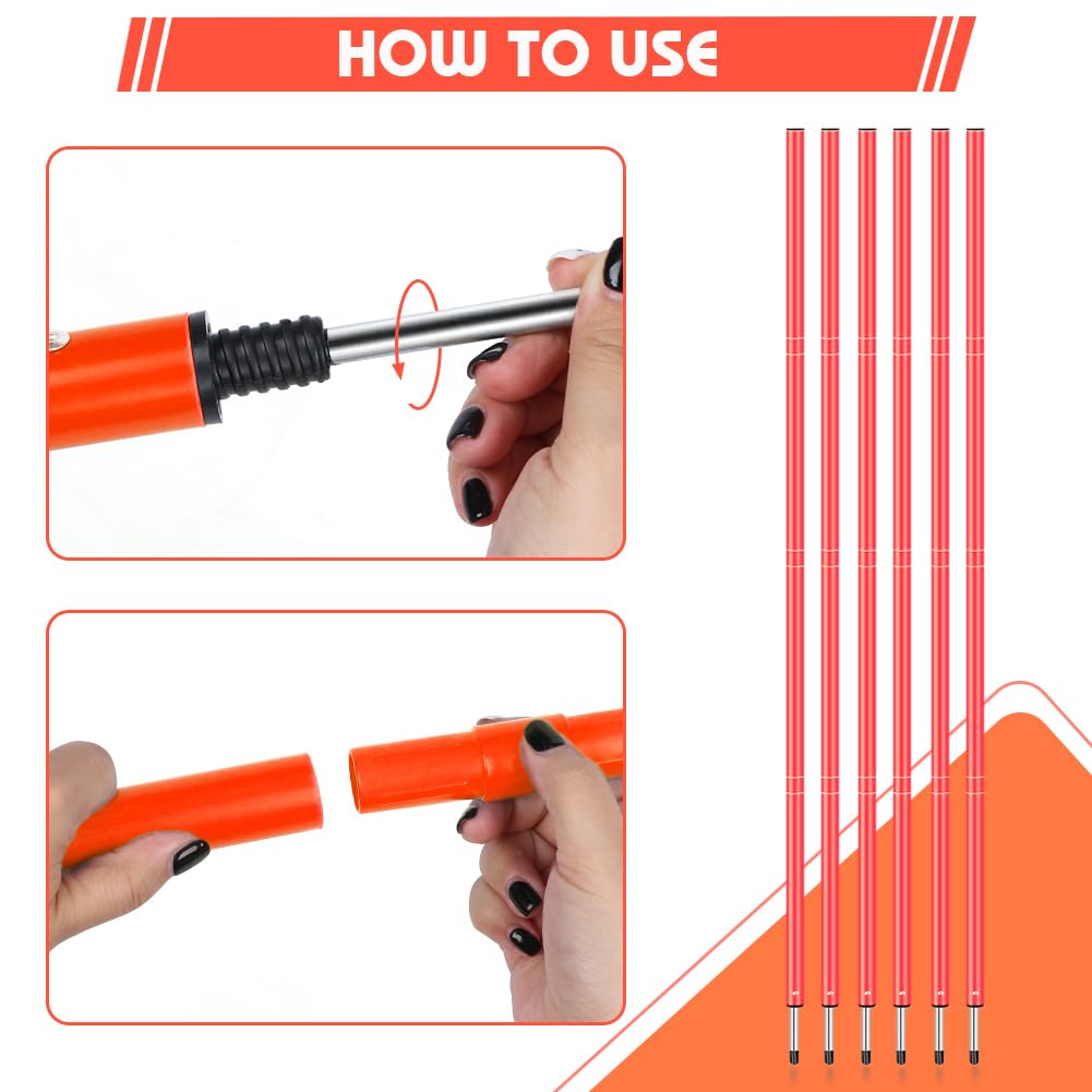 HOTOOLME Soccer Agility Training Poles Set Soccer Training Equipment- Includes 6 Agility Poles,Agility Ladder, 10 Soccer Cones,Jump Rope for Speed Training, Soccer Training, Basketball Athletes & Kids