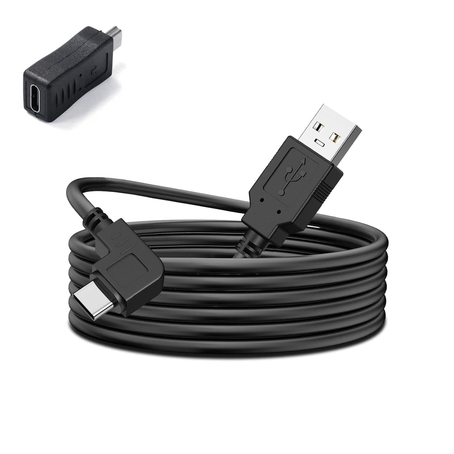 R2-4K, 11.5 USB C Dash Cam Cable for Rove ft Power Cord for REDTIGER Car Dashboard Camera, with Mini USB Adapter