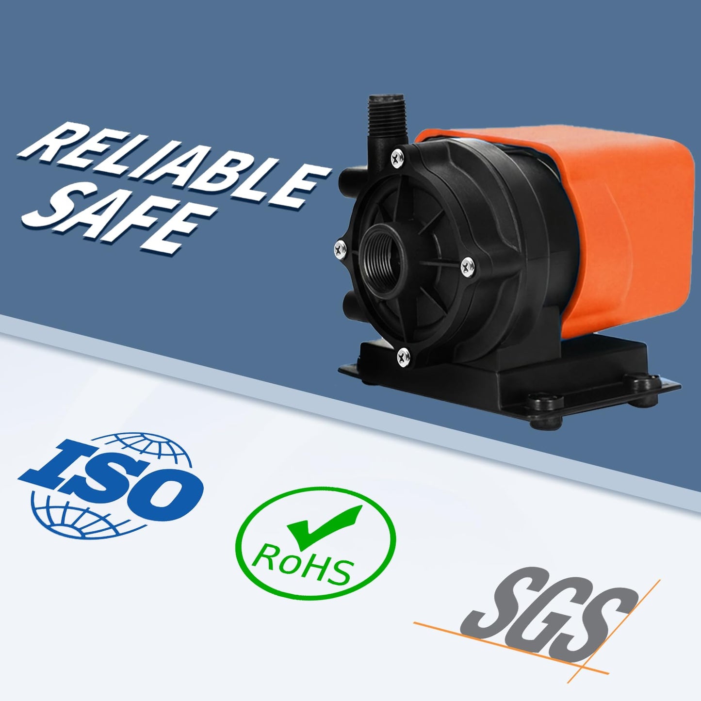 Marine AC Pump 500GPH 115V, Marine AC Water Pump, Magnetic Drive Seawater Circulation Pump Compatible with Dometic, Webasto, Cruisair and Marine Air Systems up to 24000 BTU, with Run-Dry Protection