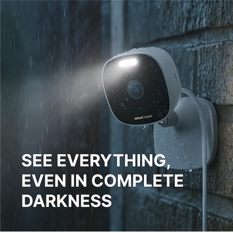 AlfredCamera 2 2.5K, 2.4 5GHz, IP65 (100M+ AlfredCam Plus Smart Home Security Camera WiFi & Indoor/Outdoor, Waterproof