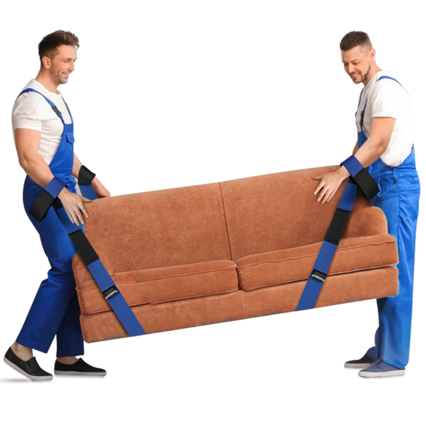 Ytonet Moving Straps, 2-Person Lifting and Moving System with 12 Comfortable Thickened Sponge Pads, Lifting Straps for Move Furniture, Appliances, Heavy Objects up to 800 lbs, Wire Rope Slings Blue