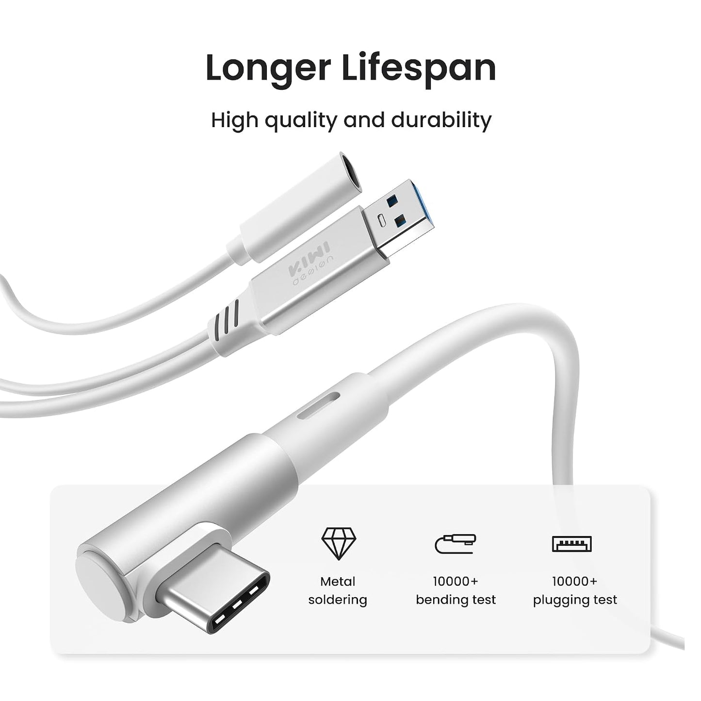 16FT 3S/3/2/Pro/Pico 4 3.0 5Gbps KIWI design Link Cable with Charging Compatible with Meta Quest Accessories