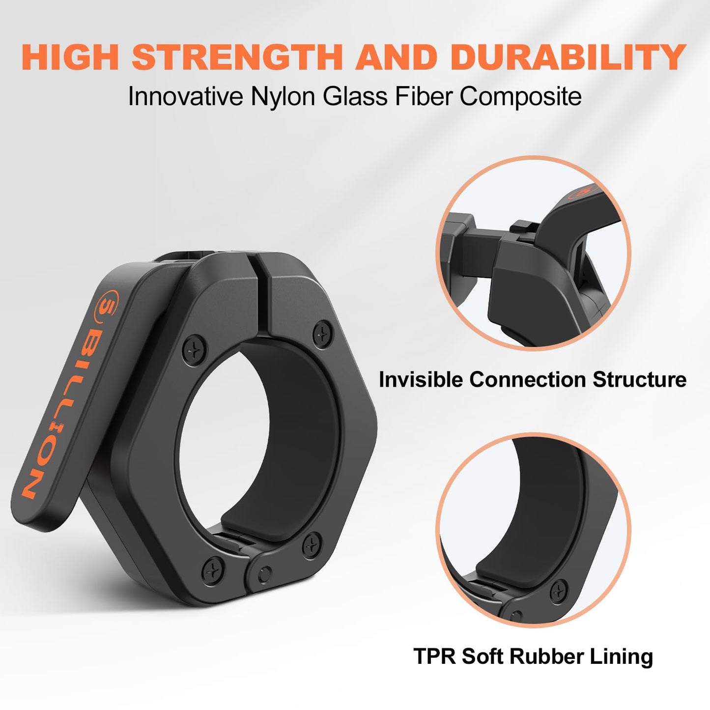 Olympic Barbell Clamps 2 inch Barbell Clips (Pair) Barbell Collars for Secure Weightlifting Quick Release Weight Clips for Bars with Anti-Slip TPR Lining at Home or Gym Clips (Black)