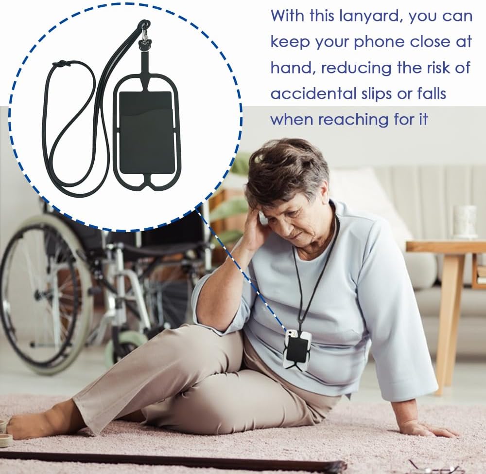 Adjustable Hands-Free Phone Lanyard for Seniors & Parkinson's Support
