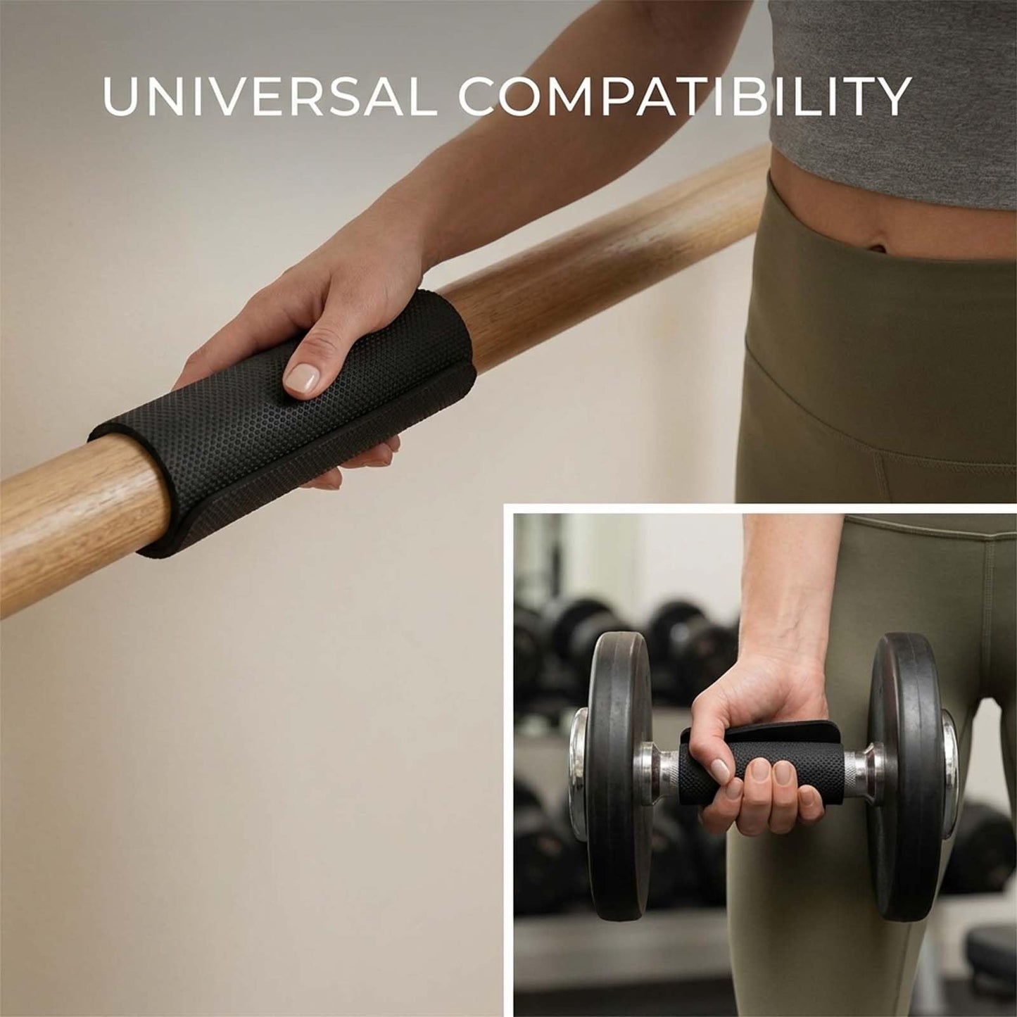 4-Pack Pilates Grip Pads, Non-Slip Hand Workout Mats for Sweaty Hands, Foldable Anti-Slip Training Pads Compatible with Pilates Reformer, Barre & Home Gym Fitness Equipment