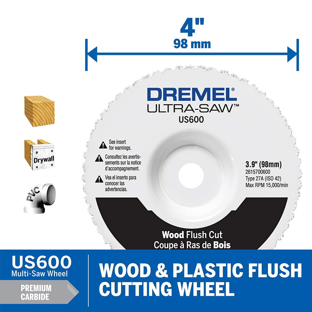 Dremel US40 Ultra-Saw Corded Compact Saw Tool Kit with 3 Cutting Wheels and Auxiliary Handle