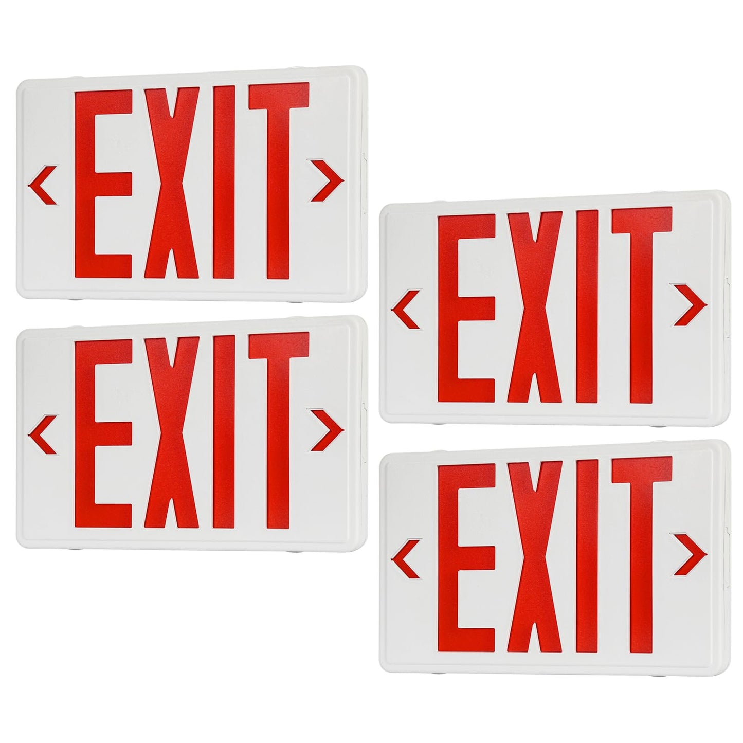 ENJVVS Exit Sign with Battery Backup,Commercial Exit Signs, Red Emergency Exit Light,Combo for Business,Dual-Sided, UL Certified, 120V/277V AC,4 Pack