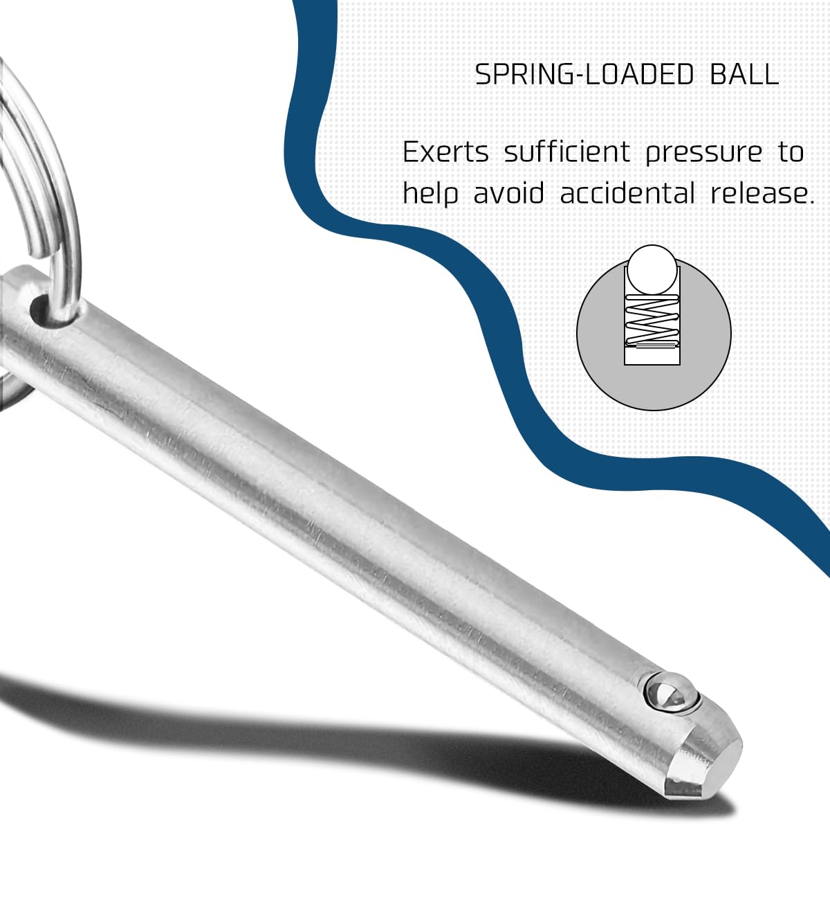 AMYSPORTS Bimini Quick Release Pin Stainless Deck Bimini Top Pins Steel Fitting Hardware Release Pin Boat SUS316 3'' 4Pcs