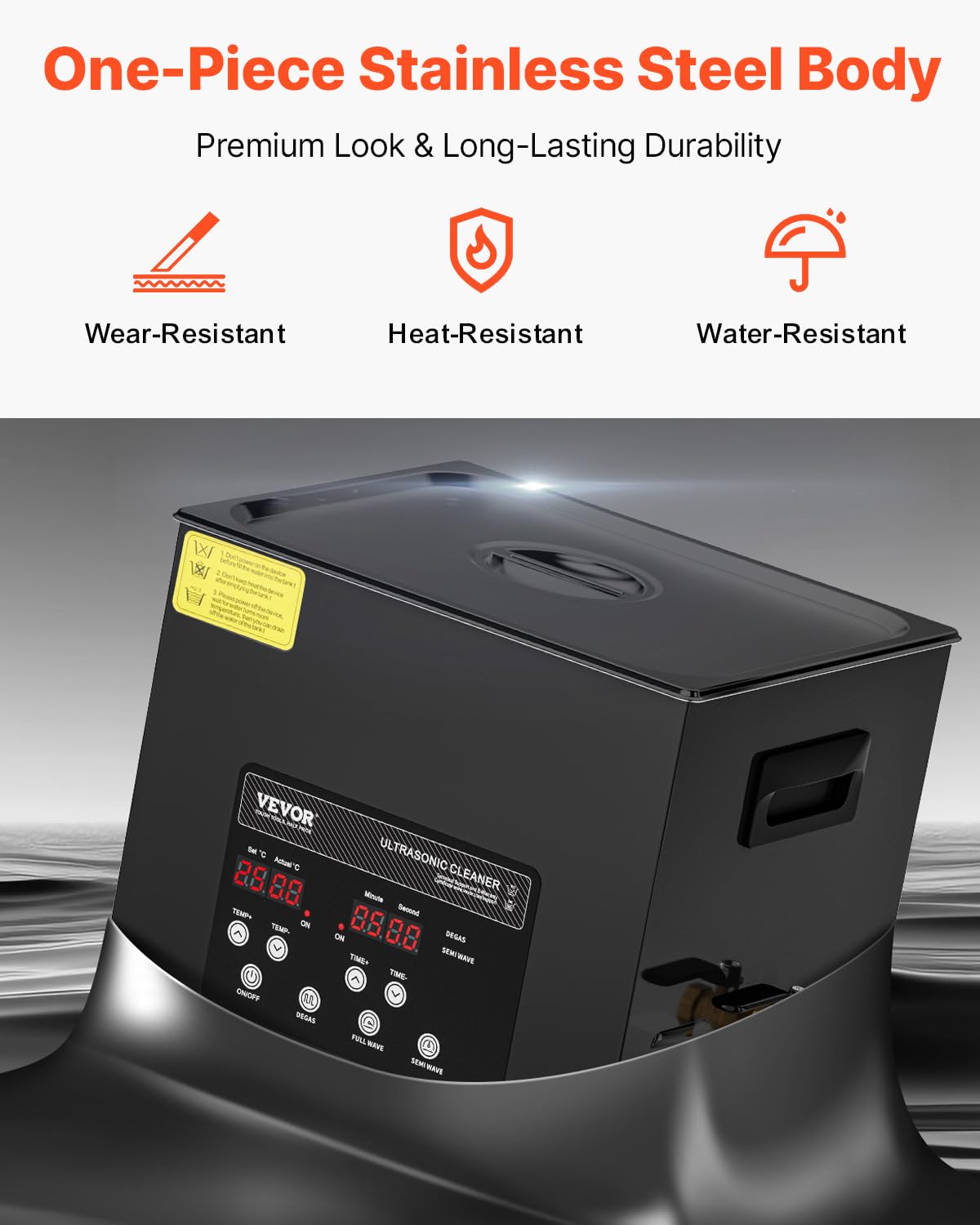 VEVOR Ultrasonic Cleaner, 10L, 600W Heating Power Ultra Sonic Cleaning Machine with Gentle Mode & Upgraded Degassing, 4 PCS Transducers, 40kHz Industrial Ultrasound Cleaner for Jewelry, Beakers, Tools