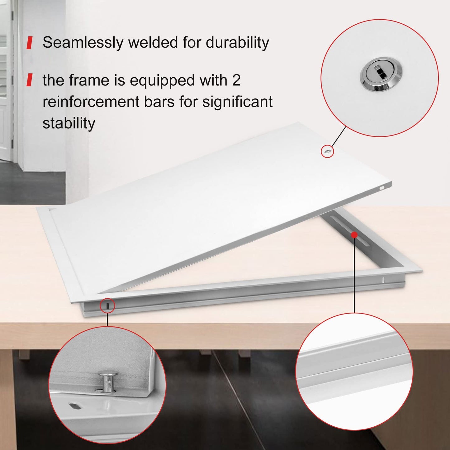 Thicken 1mm 12 x 12 Access Panel for Drywall,Attic Door, Ceiling Access Panel for Drywall,12x12 Metal Access Panels are Thickened to 1mm to Solve The Problem of Fragile Panels(Screwdriver Latch)