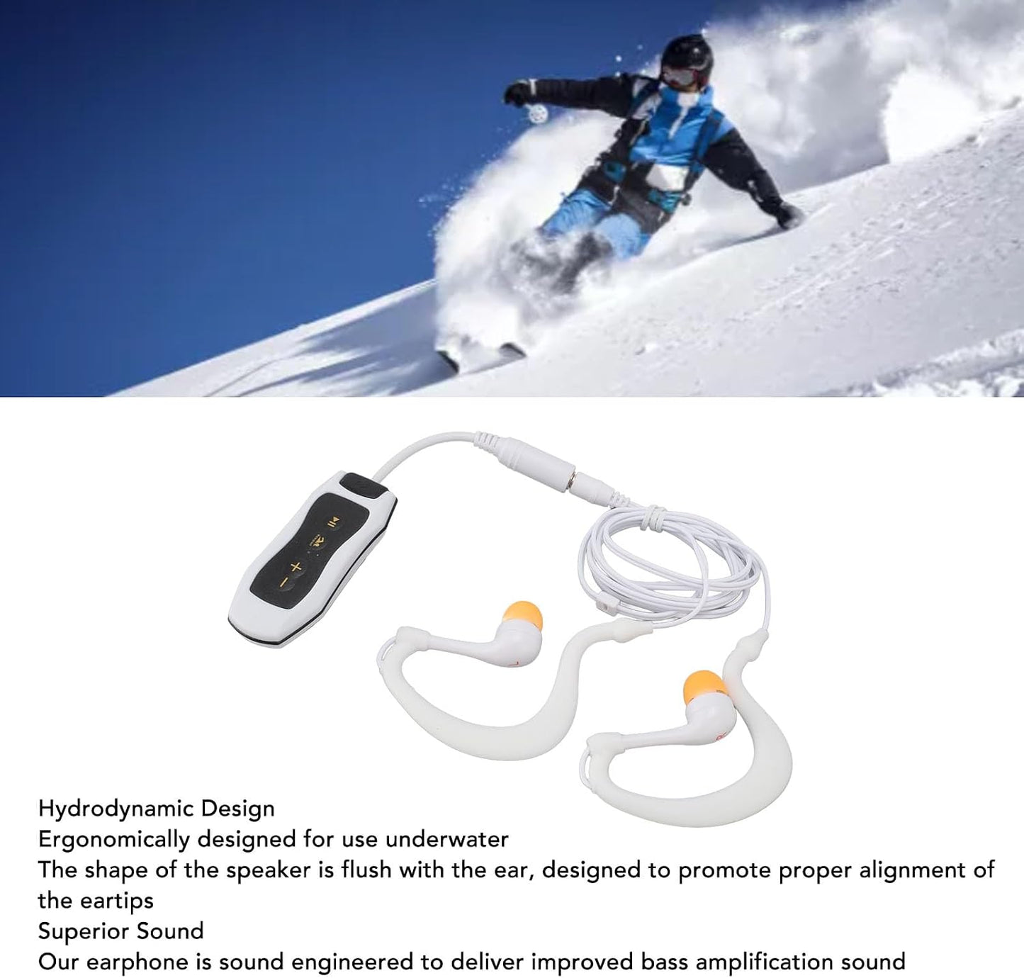 Fabater IPX8 MP3 USB2.0 Swimmer MP3 Swimming (8GB) Water Proof Player, Music Player with Underwater Headphones, Players