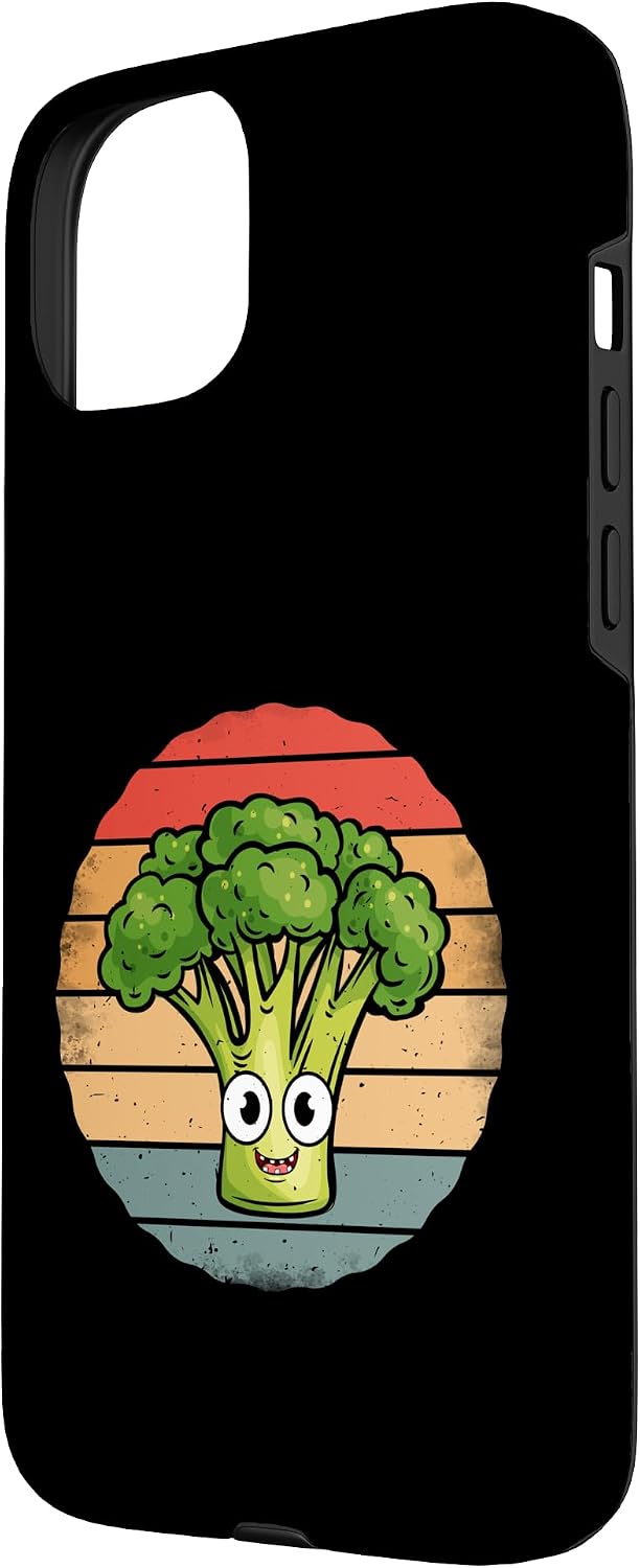 Broccoli Gifts for Vegetarians Co. Sunset 15 Broccoli - Funny Retro Vintage Style Broccoli Lover Case for iPhone Plus