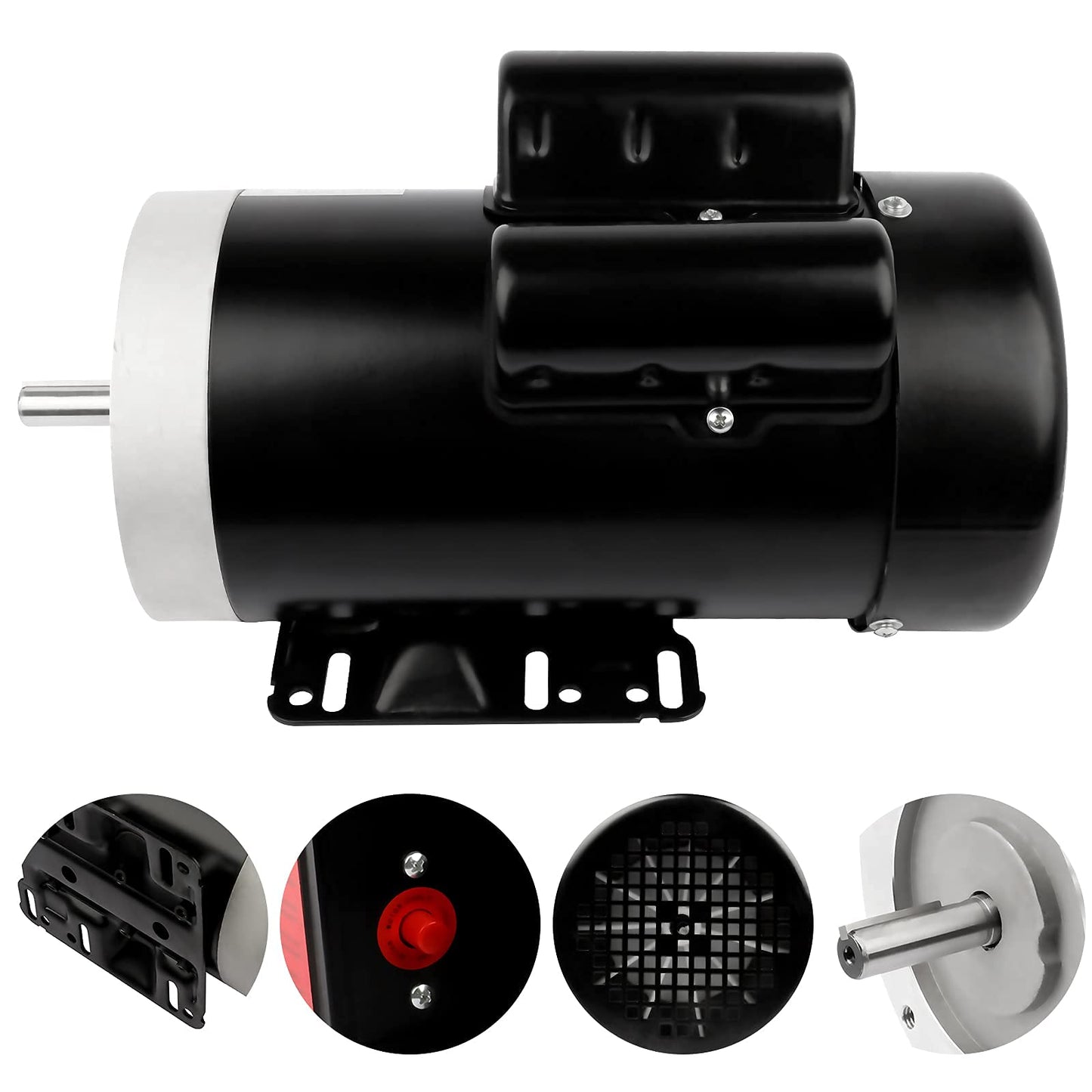 2HP Electric Motor 1750RPM General Purpose Single Phase Motor 115/230V 5/8" Shaft Diameter CW/CCW 60HZ TEFC