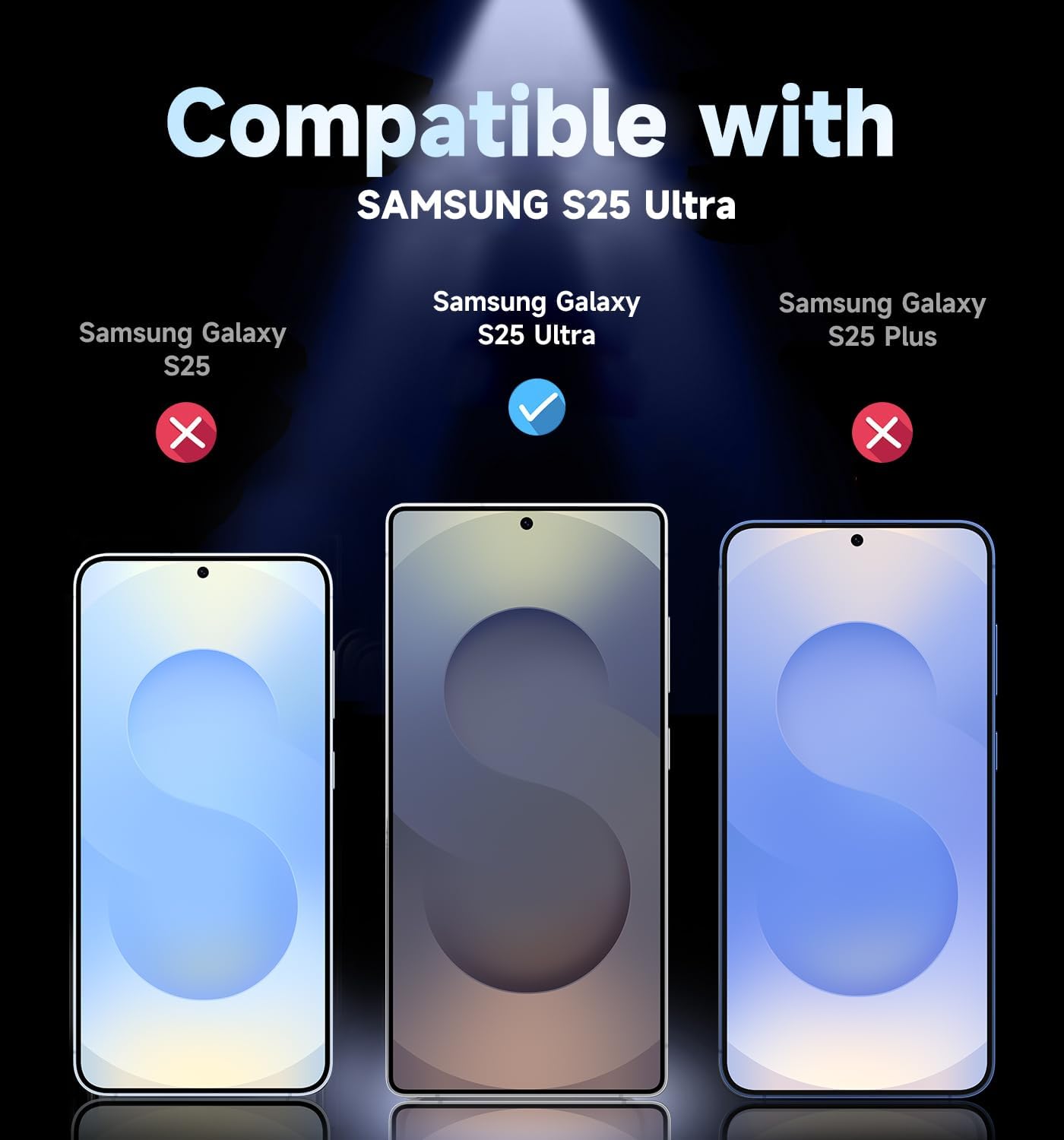2 Pack S25 MAGIC JOHN for Samsung Galaxy Ultra Privacy Tempered Glass Screen Protector, Bubble Free, Easy Installation