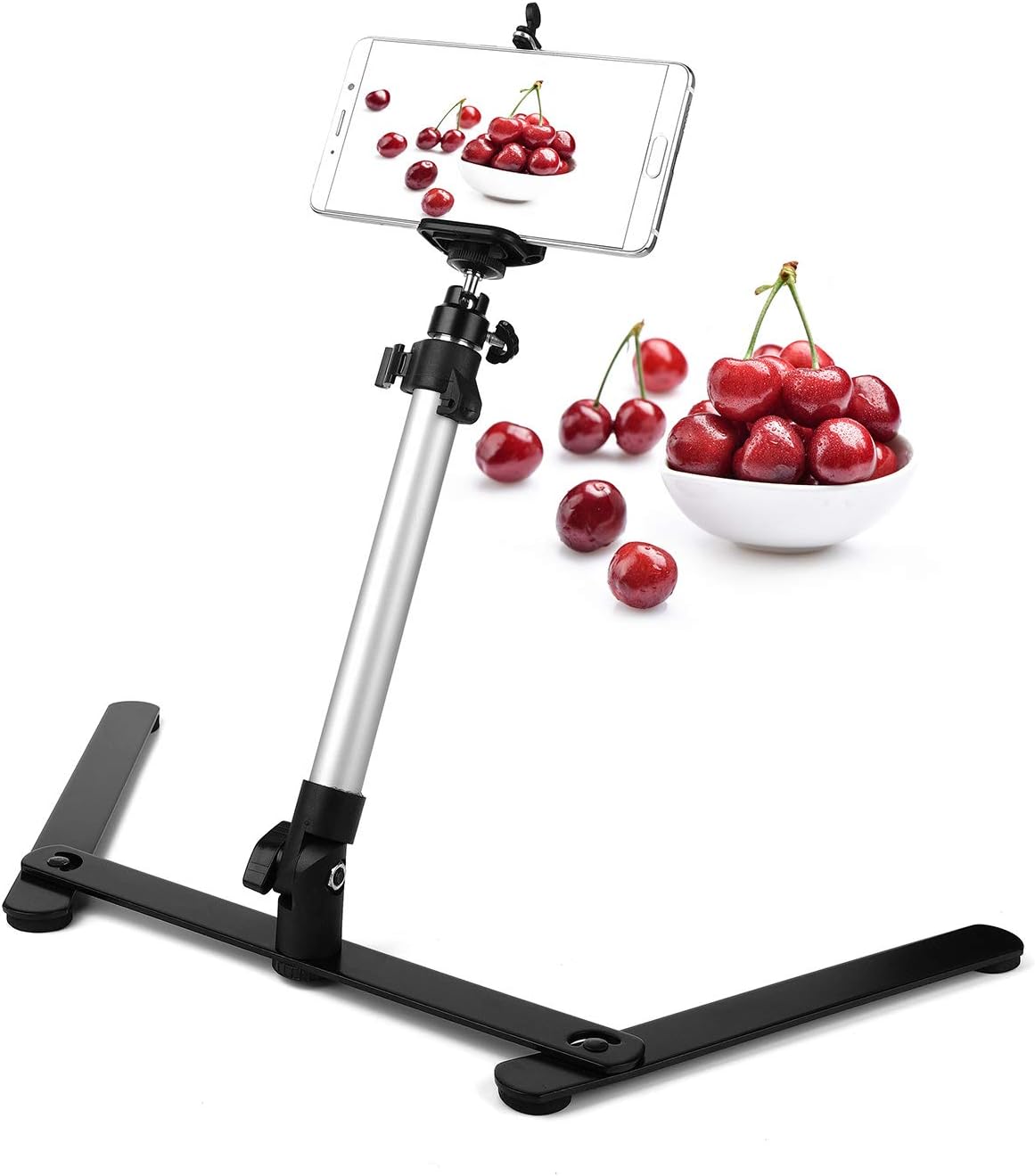 ChromLives Photo Copy Stand Pico Projector Stand with Phone Clamp Overhead Phone Mount Smartphone Compatible Tripod