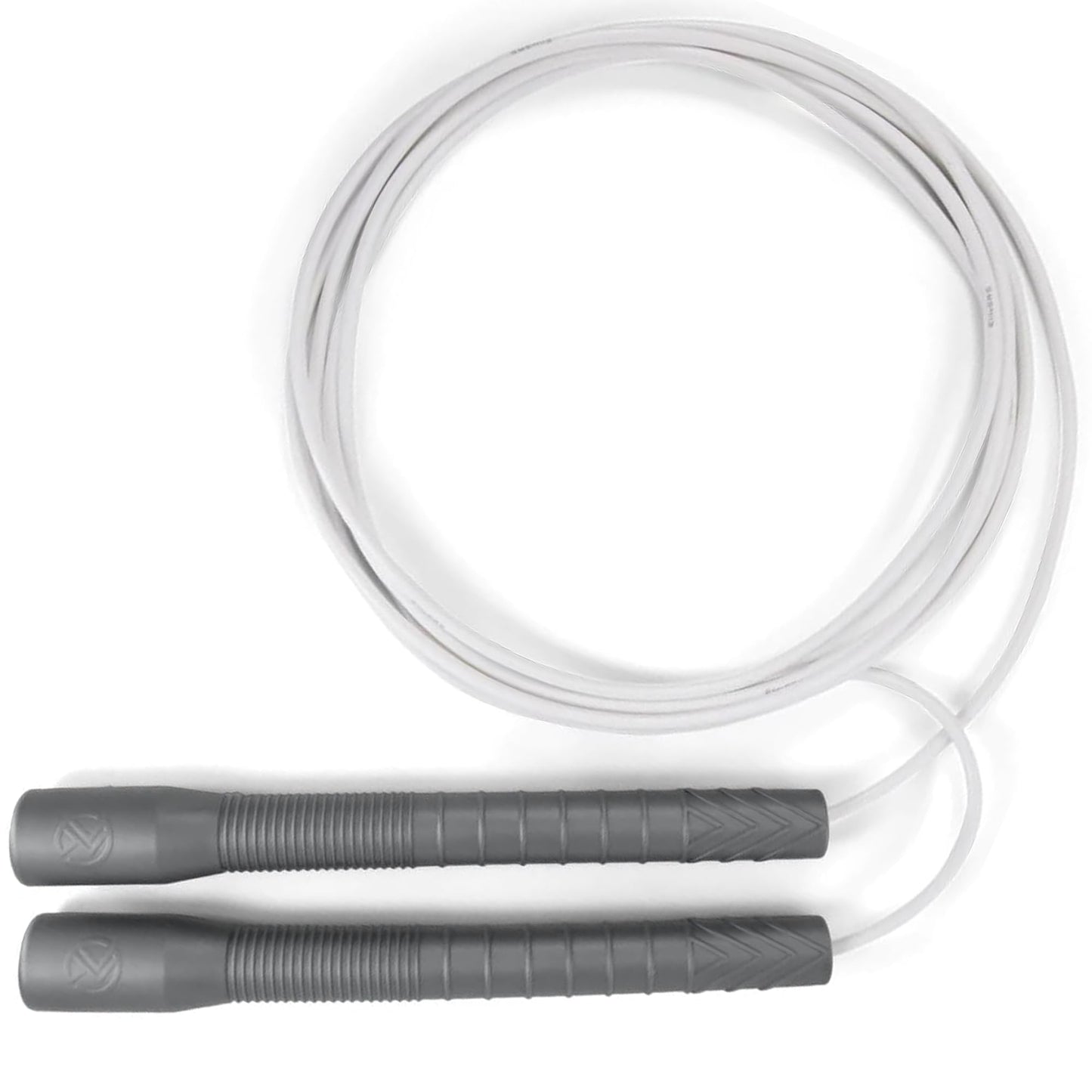 Elite Jumps Fit Rope or Fitness - Premium 4mm Pvc Speed Jump Rope - Indoor and Outdoor Exercise - Adjustable Cables, Aerobic Exercise, Gym & Home Fitness Workouts & More - Silver