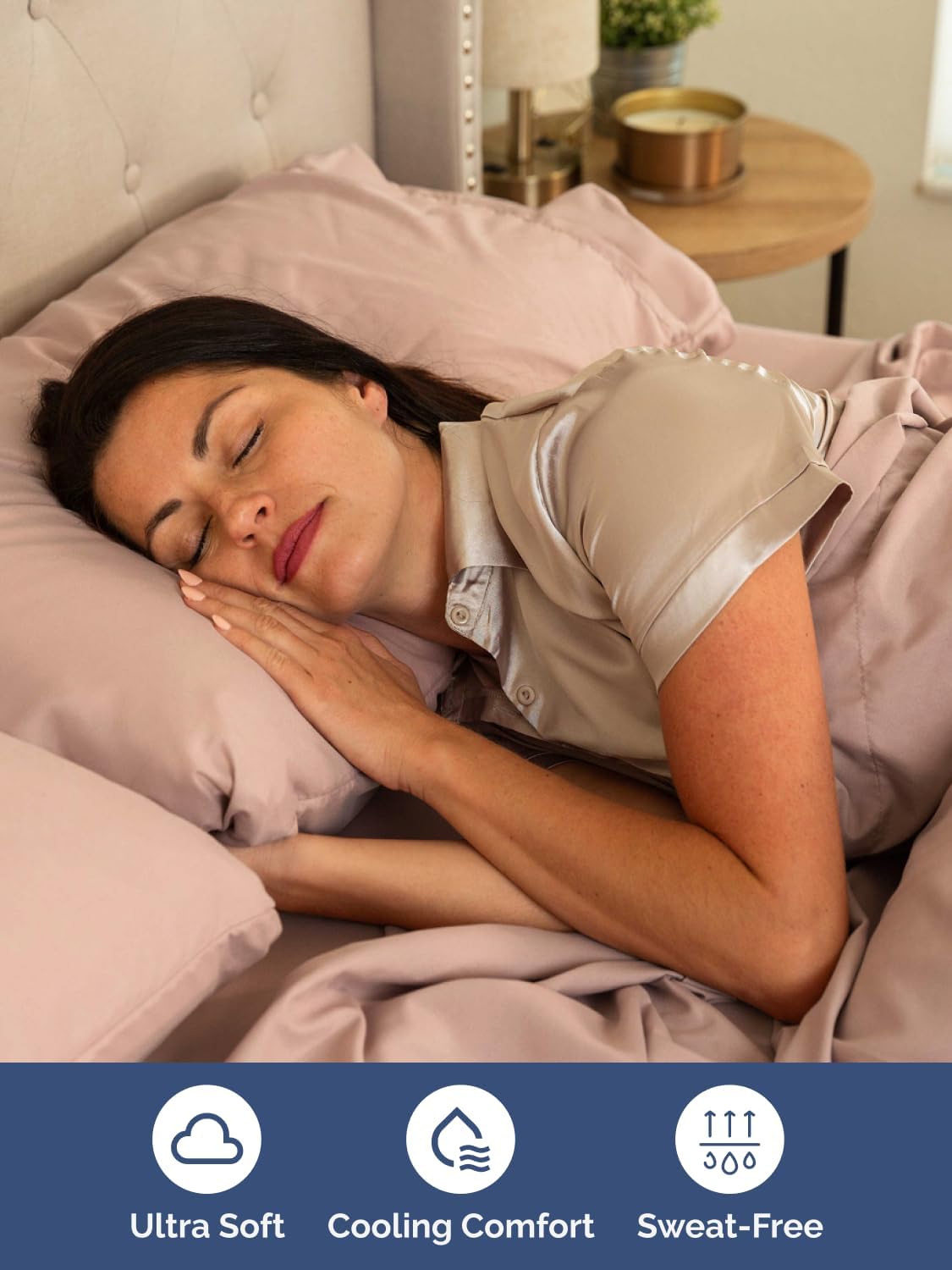 Skiennix Extra Deep Cal King Sheet Set | 6-Piece Breathable Cooling Bedding - Soft, Wrinkle-Free Mauve