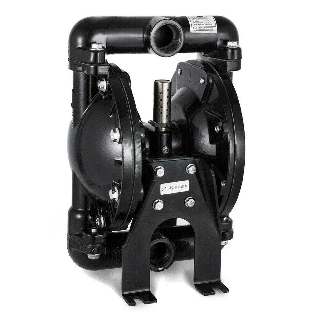 Air-Operated Double Diaphragm Pump 1 Inch Inlet & Outlet, Heavy Duty Pneumatic Diaphragm Transfer Pump for Diesel, Grease, Kerosene and Oil 35GPM 120PSI 1/2 Inch Air Inlet