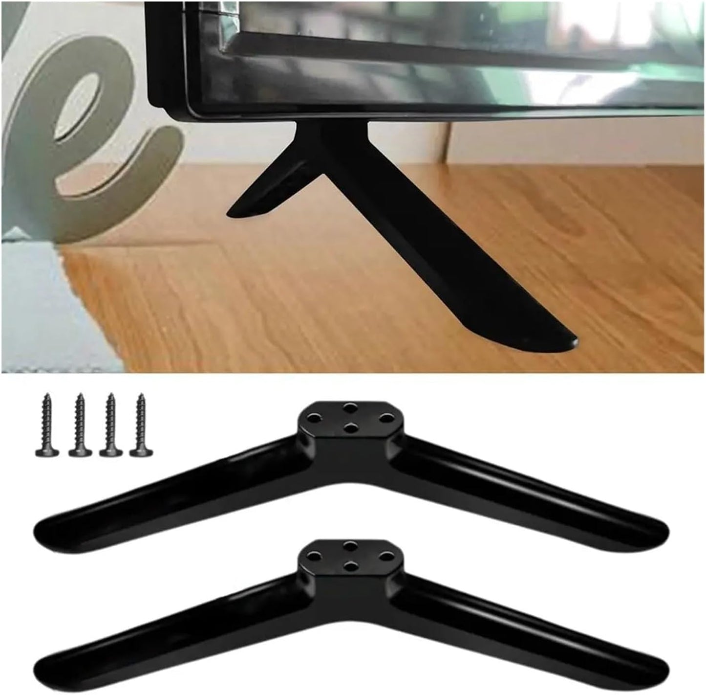 DYLCCHFS Bedroom(40in) Universal TV Base Stand Legs with Screws Black Television Tabletop Foot TV Stand Base Mount
