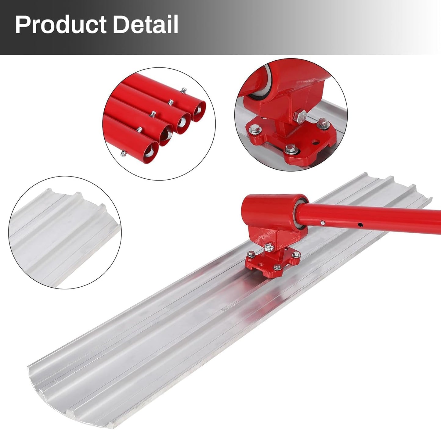 GarveeLife Bull Float Tools Kit, Aluminum Magnesium Alloy Float 48'' x 8", for Concrete Finishing, with Carrying Plastic Tool Box