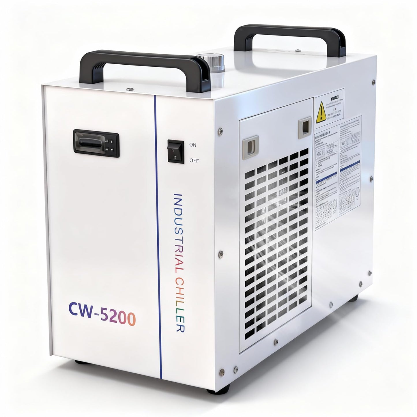 CW-5200DH Industrial Water Chiller, 6L Laser Cooling System for 60W-150W CO₂ Engraving Cutting Machines, Precise Temperature Control, High Efficiency 0.9HP