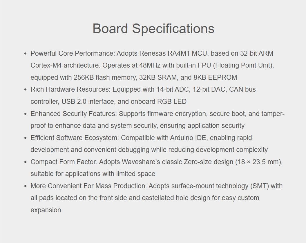 TUOPUONE RA4M1-Zero 32-bit MCU-RA4M1, 48MHz Mini Development Board, Based On Operating Frequency, Built-in FPU