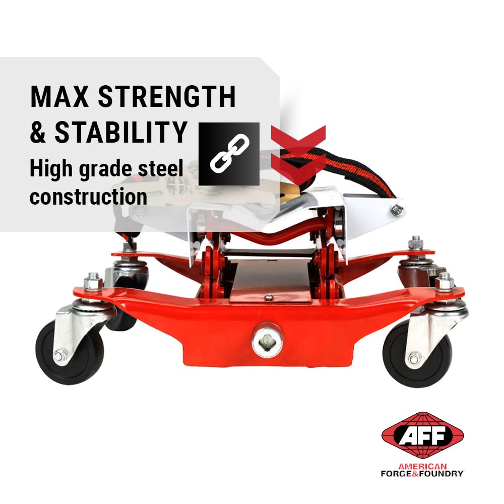 AFF Manual Transmission Jack - Use 1/2" Drive Ratchet to Operate - for Transmissions & Gas Tanks on Smaller Vehicles - 450 lbs Capacity