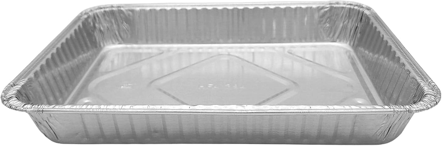 PACTOGO Disposable Aluminum Foil Oblong Cake Pans - 13" x 9" x 2" | Ideal for Baking & Storing (Pack of 12)