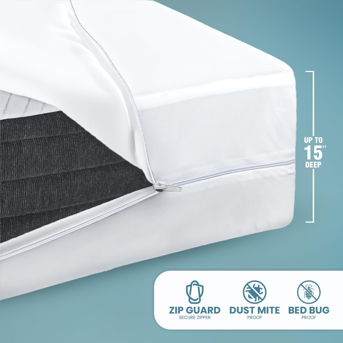 Utopia Bedding Mattress Protector - 100% Waterproof & Bed Bug Proof | Super Queen Size Encasement