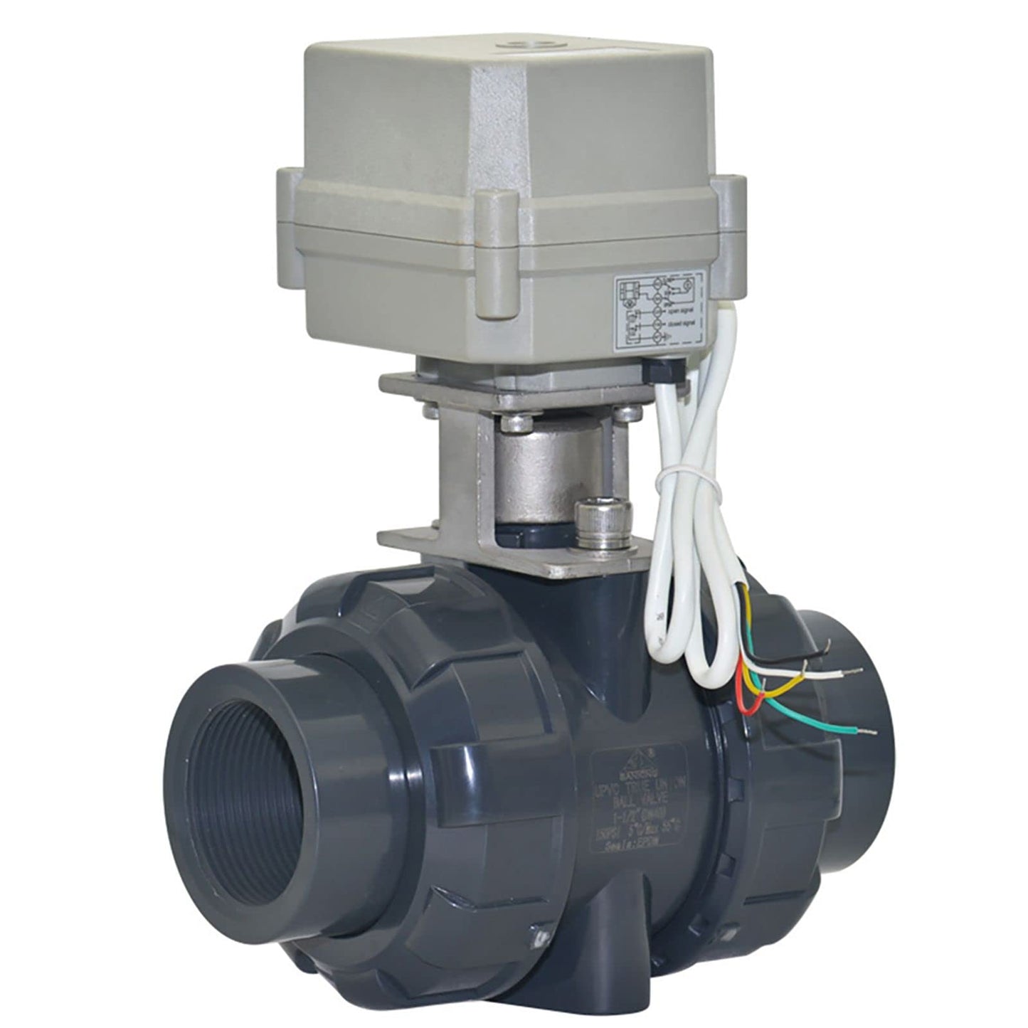 kezhai Dream 2" AC/DC9-24V Motorized Ball Valve,DN50 PVC 2 Wires Auto Return NC Electrical Ball Valve