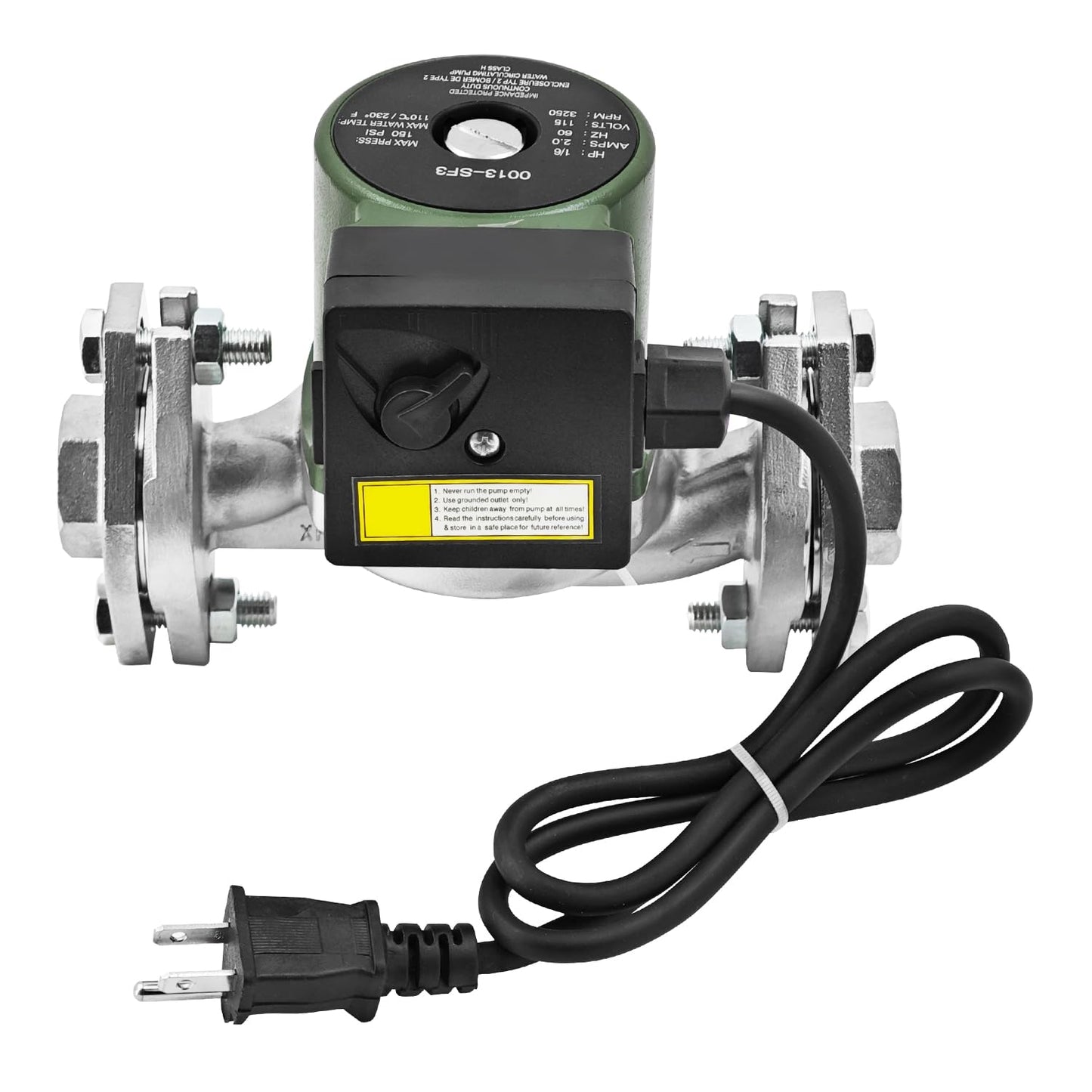 Beenhuco 0013-SF3 Stainless Steel 1/6 HP Circulator Pump 115V SS Circulator Pump with Rotated Flange Replacement for 0013-SF3