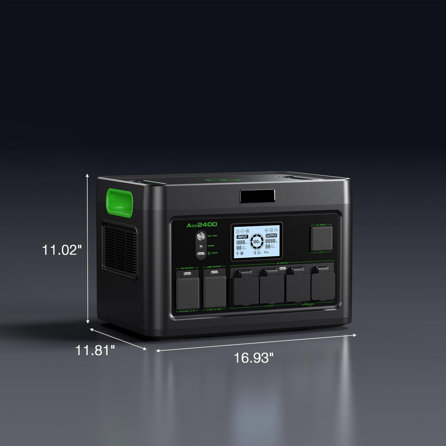 Solar Generator 2400W Portable Power Station, 1843.2Wh UPS Home Battery Backup, LiFePO4 Battery Supply with 12 Outlets(2400W AC Outlets,PD100W), 2Hrs Quick Charge, Home Emergency, RV Trip, Acc2400