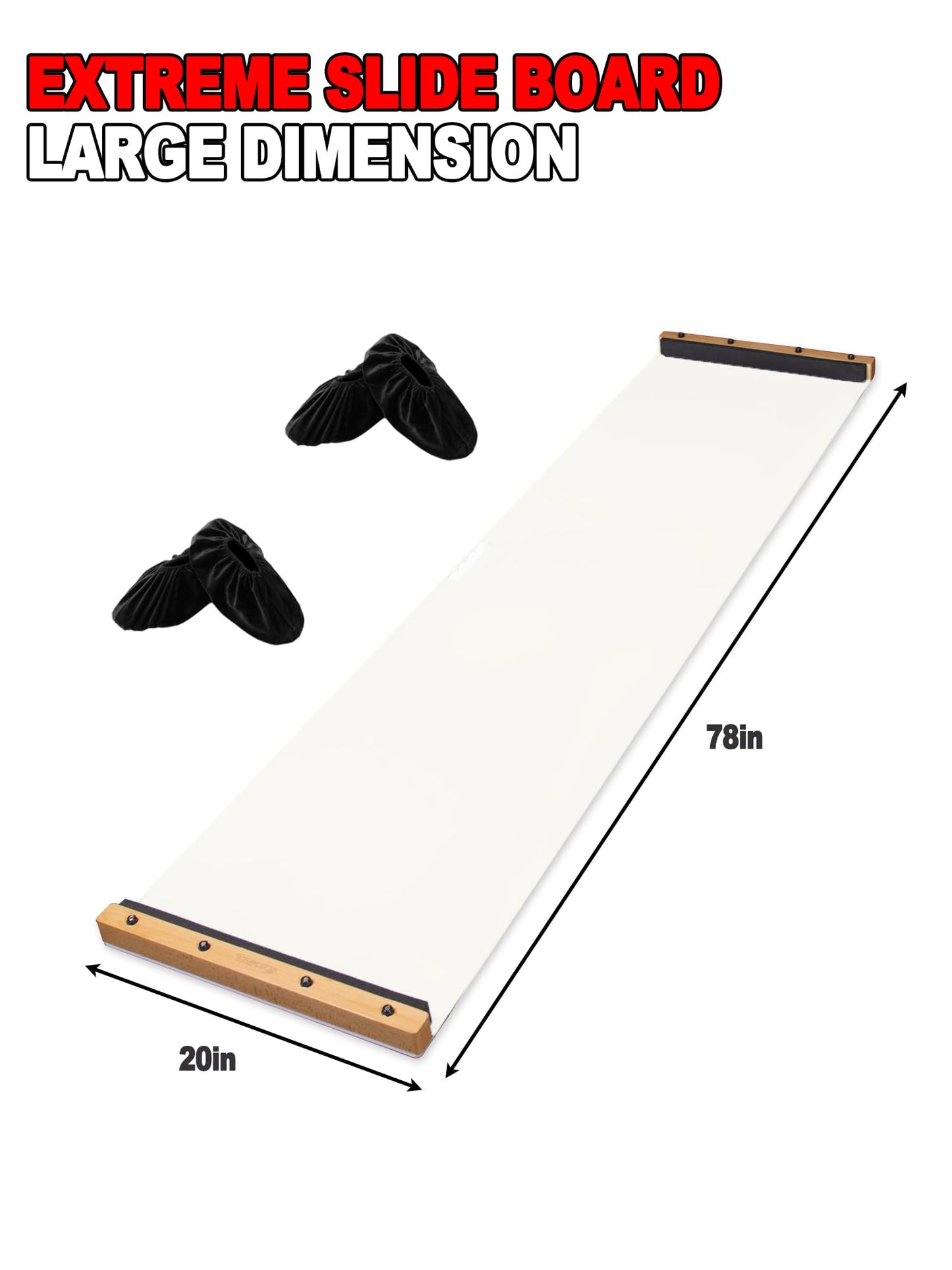 kasifei Professional Slide Board (78“ x 20”) for Exercise at Home, Lateral Slide Training Equipment with Bumpers, Hockey Training Equipment for Low-Impact, Home Gym Workout Equipment
