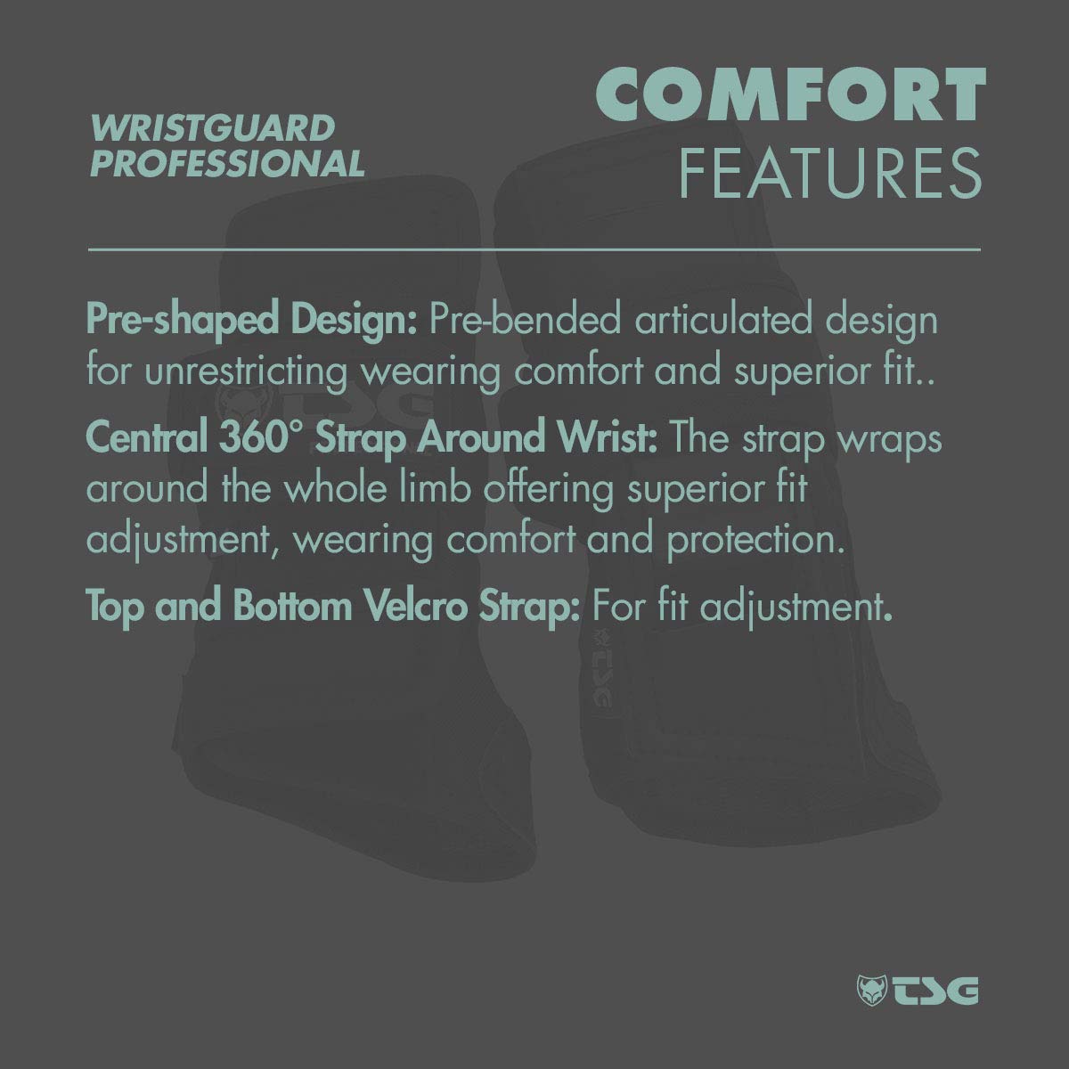 TSG Professional Wristguard, Ergonomic Splint, Palm, Wrist Support, Hardshell, Snowboarding, Skiing, Downhill, Skateboarding, Swiss Design