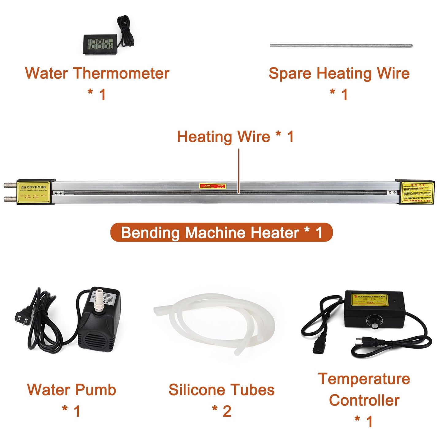 Oztwel 23.6in 60cm Acrylic PVC Plastic Bender, Acrylic Bender Heater, Plastic Sheet Bender, Manual Hot Heating Bender Tool, with 2 Heating Wires, for 1-6mm Plastic Bending 110V, 800W