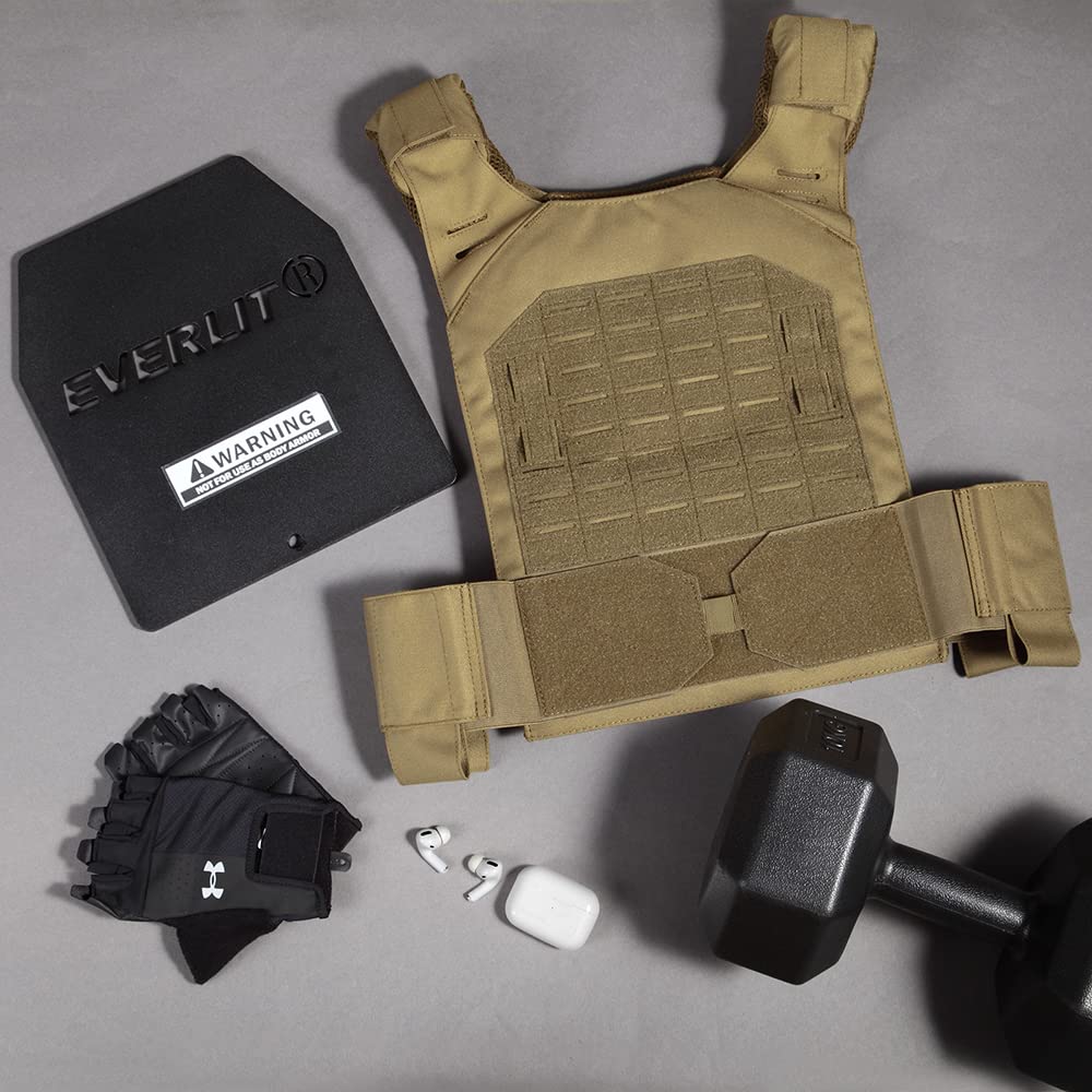 EVERLIT Adjustable Weighted Vest 14 Lbs/ 20 Lbs, Weight Included, for Body Weight Training Fitness Workout Running for Men Women(Coyote Brown, 18 Lbs)