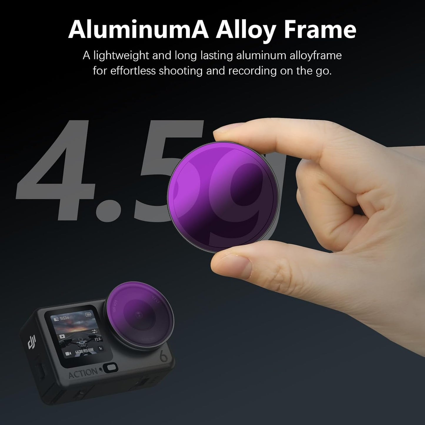 AMAZEAR 6 (5 Pack), Action6 ND8 ND32 ND128 ND512 ND1000 ND Filters Kit for DJI OSMO Action Accessories Optical Glass