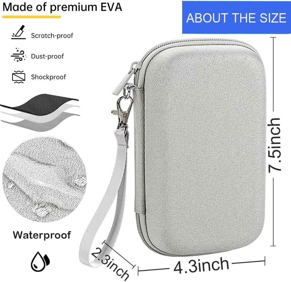 CAAORDKSO Hard Electronic Organizer Travel Case, Waterproof Shockproof Hard EVA Carrying Case for Power
