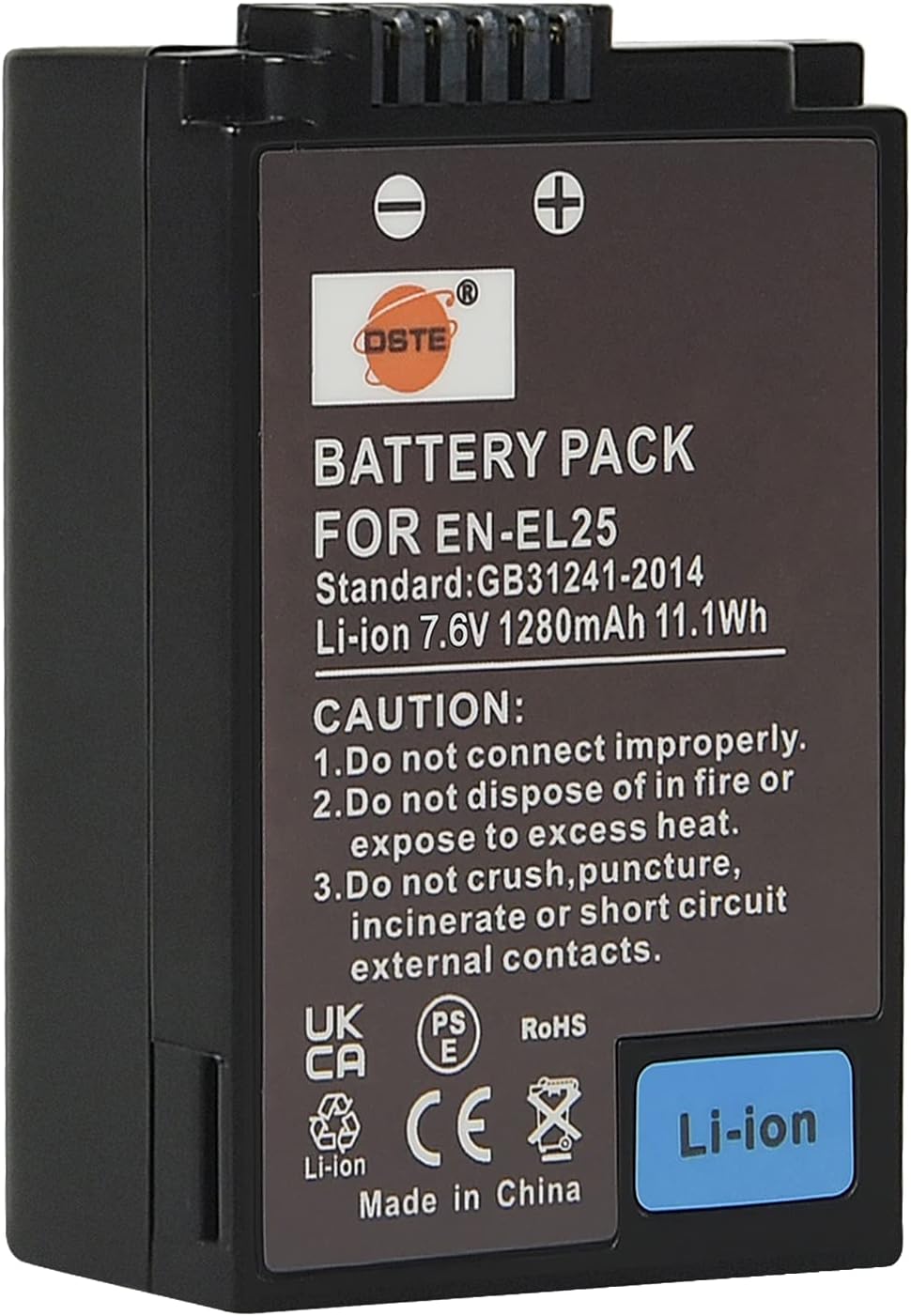DSTE EN-EL25 ENEL25 Z30, Z50, 50, High Capacity Li-ion Battery Compatible with Z Z FC Mirrorless