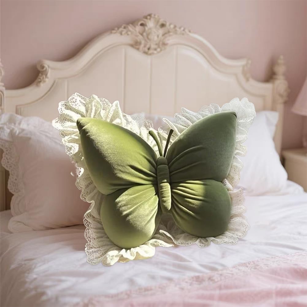 ELKOHA Butterfly Pillow Decorative Butterfly Shaped Throw Pillows Cute Plush Cushion Decorative Animal Pillow for Bedroom Living Room Sofa Couch