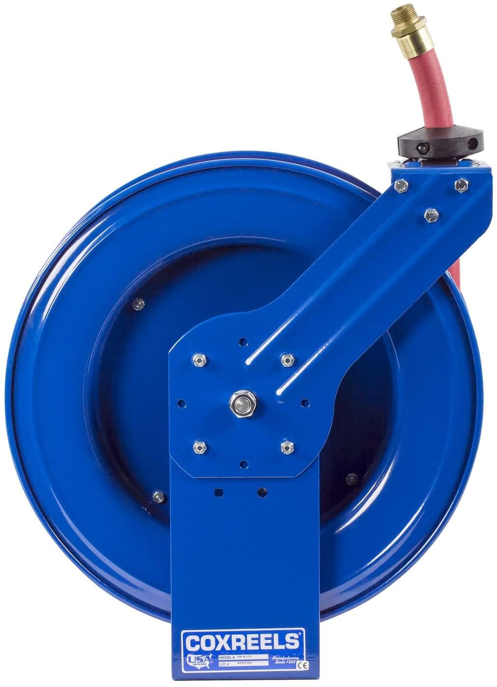 Coxreels SHF-N-525 Retractable Fuel Hose Reel, SH Fuel Series - 3/4” x 25’, 300 PSI - Easy-Maintenance with Brass Swivel and Multi-Position Mount Arm, Heavy-Duty Steel Construction, Made in the USA