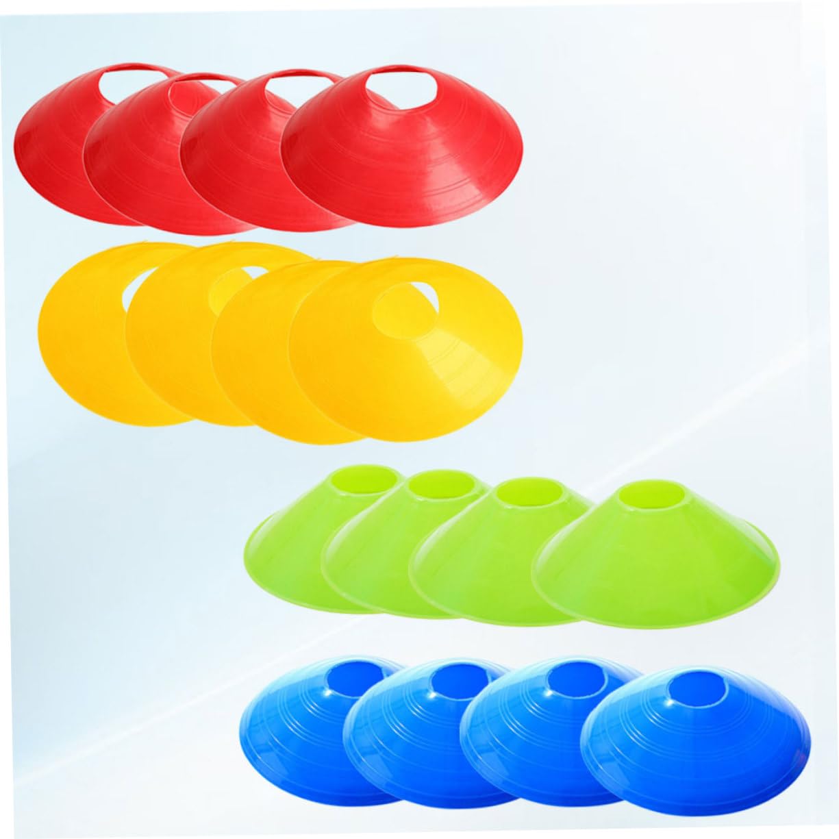 KESYOO 16 Pcs Soccer Training Disc Cones Football Marker Trays in Red Blue Green Yellow for Agility Drills and Outdoor Sports Practice